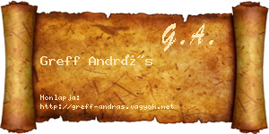 Greff András névjegykártya