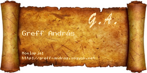 Greff András névjegykártya